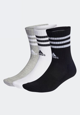 Medias X3 Gris-Negro-Blanco adidas Performance Cushioned 3 rayas adidas Performance