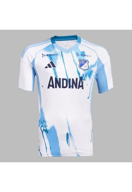 Camiseta Adidas Hombre Millonarios Visitante - Blanco - Azul