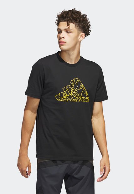 Camiseta Negro-Amarillo adidas Performance Pass Rock Basketball