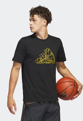 Camiseta Negro-Amarillo adidas Performance Pass Rock Basketball