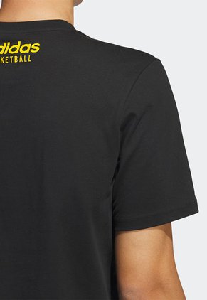 Camiseta Negro-Amarillo adidas Performance Pass Rock Basketball