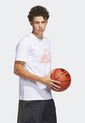 Camiseta Blanco-Rojo adidas Performance Pass Rock Basketball de adidas Performance