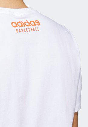 Camiseta Blanco-Rojo adidas Performance Pass Rock Basketball