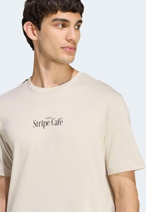 Camiseta adidas Sportswear Graphic Coffee Cafe Donut Box Beige