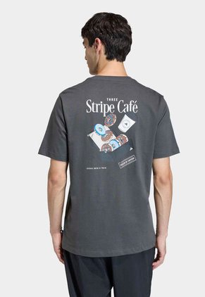 Camiseta adidas Sportswear Graphic Coffee Cafe Donut Box Gris