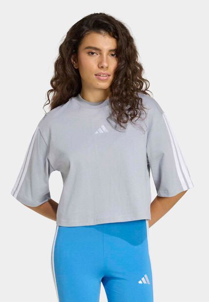 Camiseta adidas Sportswear Essentials 3 Rayas Gris