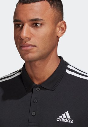 Camiseta Polo Negro-Blanco adidas Performance