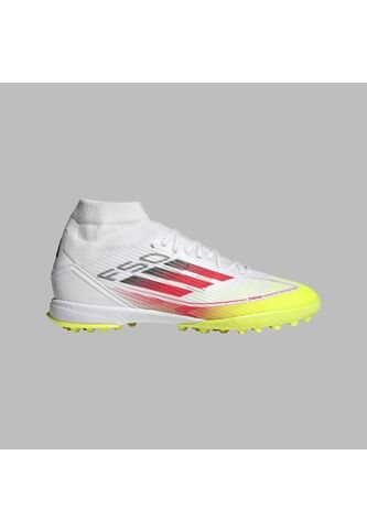 Torretin Adidas Mujer F50 League Mid Turf-Blanco-Amarillo adidas Performance