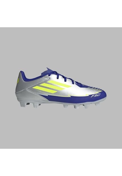Guayos Adidas Hombre F50 Club FG/MG-Platiado-Azul