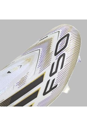 Guayos Adidas Hombre F50 Elite Laceless FG - Blanco/Dorado