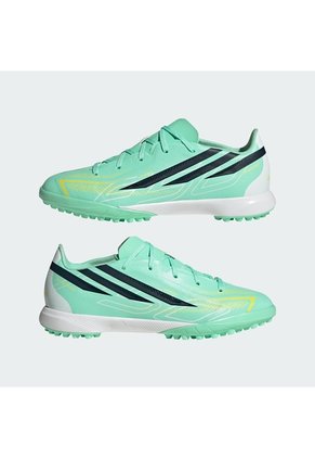 Guayos Rosado Adidas F50 Hyperfast League Pasto Artificial Niños Verde