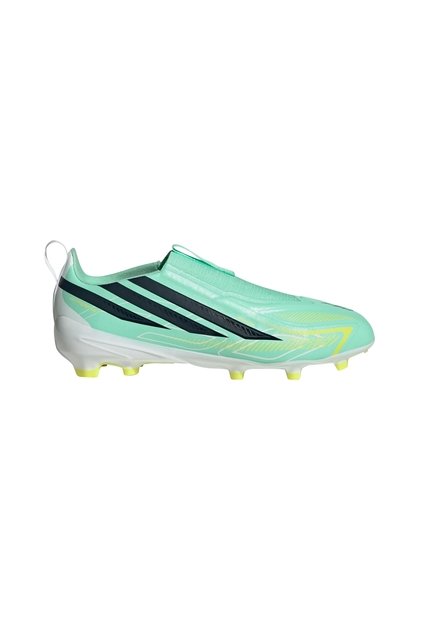 Guayos Blanco Adidas F50 Hyperfast League Sin Cordones Terreno Firme Niños Verde