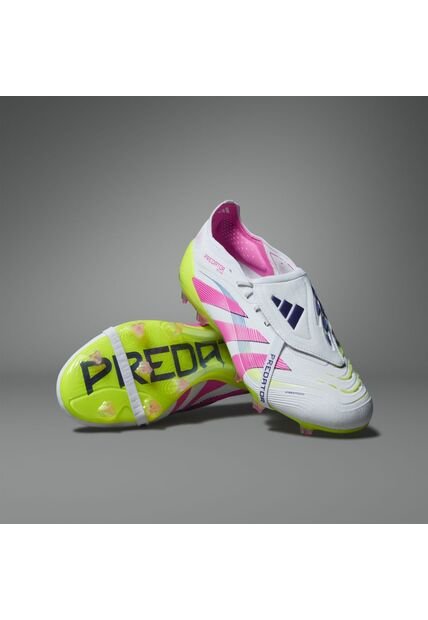 Adidas Performance Guayos Adidas Unisex Predator Elite Con Lengüeta Plegable Para Terreno Firme-Blanco-Rosado Guayos