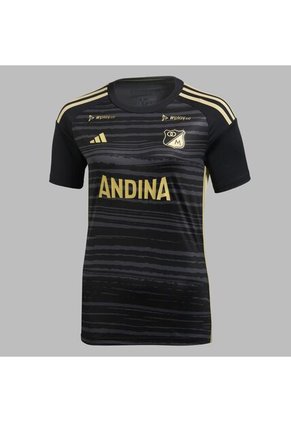 Camiseta Adidas Mujer 3ra Millonarios 2024 - Negro-Dorado