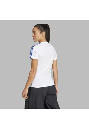 Camiseta Adidas Mujer Polo 3 Tiras Real Madrid - Blanco-Azul