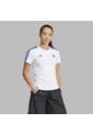 Camiseta Adidas Mujer Polo 3 Tiras Real Madrid - Blanco-Azul de adidas Performance