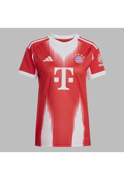 Camiseta Adidas Mujer Local FC Bayern 25/26 - Rojo - Blanco
