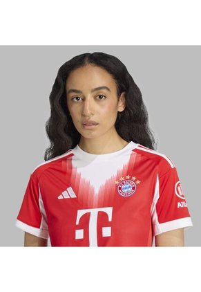 Camiseta Adidas Mujer Local FC Bayern 25/26 - Rojo - Blanco