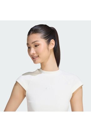 Camiseta Blanco Adidas KIT Acanalada Mujer