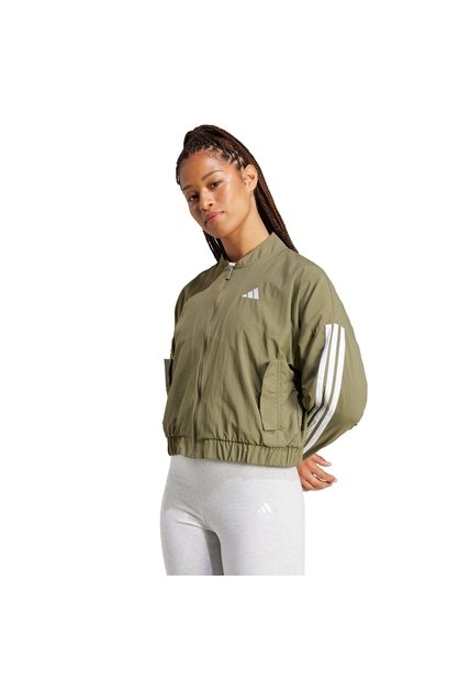 Chaqueta Rompevientos Verde Adidas Essentials  Mujer