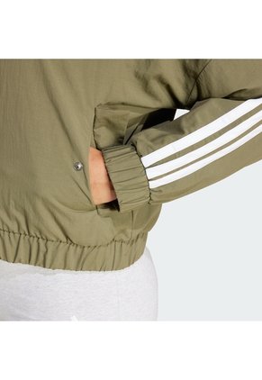 Chaqueta Rompevientos Verde Adidas Essentials Mujer