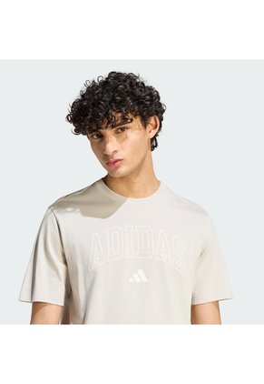 Camiseta Estampada Entrenamiento Beige Adidas Collegiate Lineage