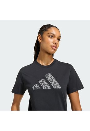 Camiseta Estampada Negro Adidas Animal Mujer