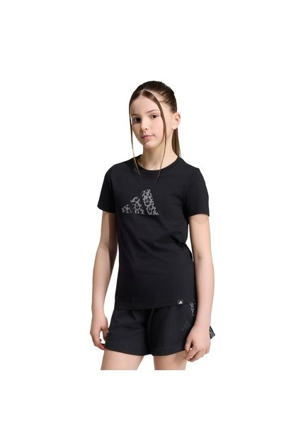 Camiseta Estampada Negro Adidas Animal Print Niños