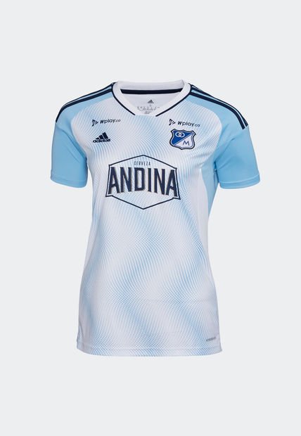 Camiseta Blanco-Celeste-Azul adidas Performance Visitantes Millonarios FC 2023