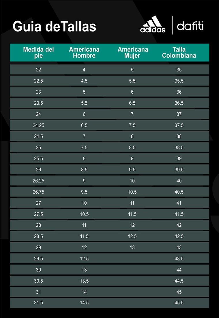 Talla Adidas Us In Cm Colombia Zapatos Hombre Adidas Tabla Tallas