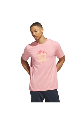Camiseta Blanco Adidas Graphic Sunny Palms Rosa adidas Performance