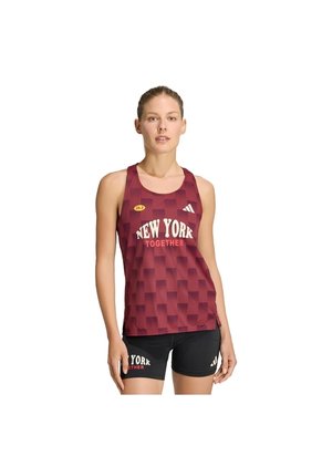 Camiseta Vinotinto Adidas Sin Mangas De Running Adizero NYC Rojo