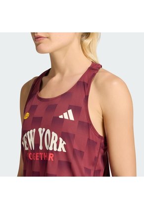 Camiseta Vinotinto Adidas Sin Mangas De Running Adizero NYC Rojo