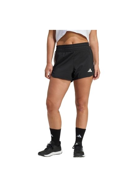 Shorts Entrenamiento Negro Adidas Pacer Pretina Alta Mujer