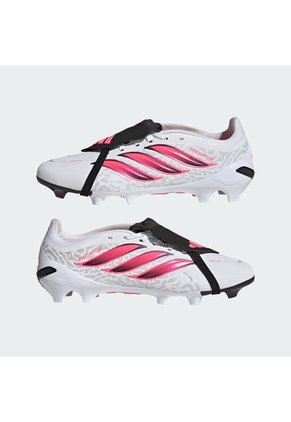 Guayos Fútbol Rosa Adidas Predator League Lengüeta Plegable Firme Blanco