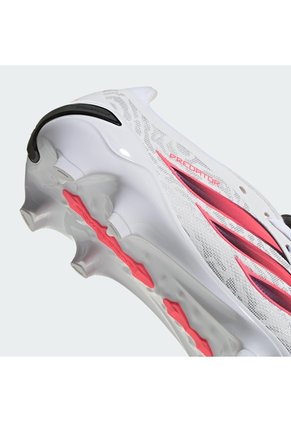 Guayos Fútbol Rosa Adidas Predator League Lengüeta Plegable Firme Blanco