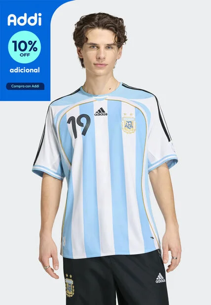 Camiseta adidas Performance Primera equipación de Argentina 2006 Messi Blanco
