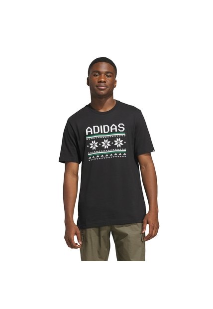 Camiseta Vinotinto Adidas Graphic Holiday Estampada Negro