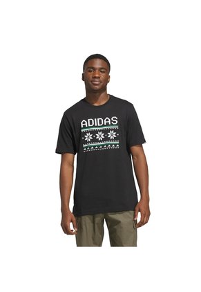 Camiseta Vinotinto Adidas Graphic Holiday Estampada Negro