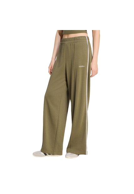 Pantalón Beige Adidas Seasonal Essentials Colourpop Con Gráfico Bordado Verde