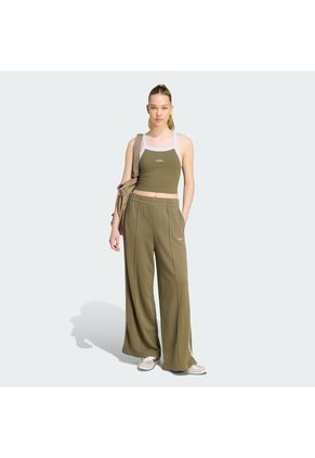 Pantalón Beige Adidas Seasonal Essentials Colourpop Con Gráfico Bordado Verde