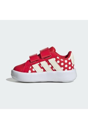 Tenis Blanco Adidas Grand Court Disney Minnie Mouse Bebé Rojo