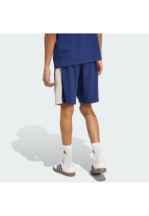 Shorts Verde Adidas Seasonal Essentials Algodón Perchado Bloques De Color Azul