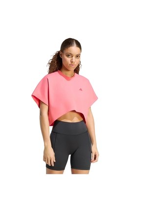 Camiseta Negro Adidas Entrenamiento Estampada PrimeLift Rosa