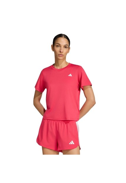 Camiseta Morado Adidas Workout Essentials De Cuello Redondo Rosa