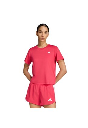 Camiseta Morado Adidas Workout Essentials De Cuello Redondo Rosa