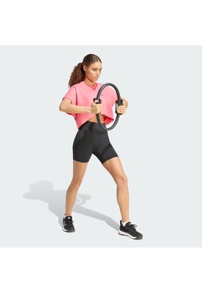 Camiseta Negro Adidas Entrenamiento Estampada PrimeLift Rosa
