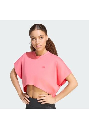 Camiseta Negro Adidas Entrenamiento Estampada PrimeLift Rosa