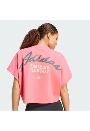 Camiseta Negro Adidas Entrenamiento Estampada PrimeLift Rosa