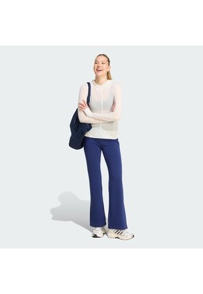 Pantalón Beige Adidas Soft Lux Diseño Acampanado Azul